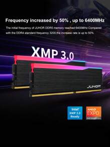 JUHOR DDR5 RGB 16GB X 2 6000MHz 6400MHz Memória RAM Dimm para Desktop