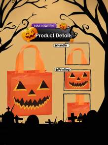 6pcs Halloween Gift Wrapping Bags, Halloween Trick Or Treat Tote Bags With Handles, Halloween Party,Trick Or Treat Wrapping Bags For Halloween Gifts, Gift Wrapping Tote Bags, Halloween, Trick Or Treat,Halloween Decor, Fall Decor, Halloween Decorations, Halloween Party Carnival Gift Bags Multi Piece Halloween Series Gift Bag Gift Packaging Tote Bag For Gift Giving Exquisite And Cute Portable Tote Bag Suitable For Halloween Parties