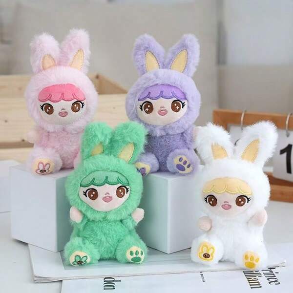 1 pieza Muñeca de peluche de conejo lindo, muñeca de peluche de animal de peluche para máquina de garra al por mayor, regalo de cumpleaños