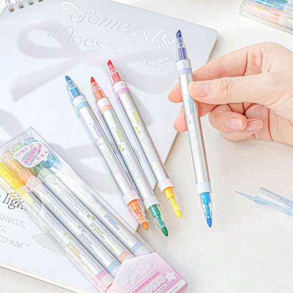 2-In-1 Fluorescent Highlighter Pens For Students, Drawing & DIY Fluorescent Markers , Back To School Gifts