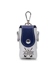 PU 皮革个性化高尔夫球架（带夹子）、定制雕刻腰部高尔夫球包套、便携式高尔夫球座收纳袋、拼接高尔夫球包、便携式迷你高尔夫球包 PU 皮革球盒球袋、个性化 PU 皮革高尔夫球架（带夹子）- 雕刻腰部高尔夫球包套 - 便携式高尔夫球座收纳袋 - 送给高尔夫球手的独特圣诞礼物、送给高尔夫球手的独特礼物、毕业礼物、返校礼物