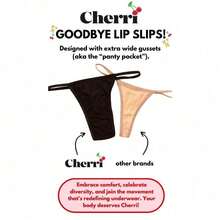 Cherri String Thong | Wide Gusset Lip-Slip Free Underwear | Stretchy Breathable Organic Cotton Panties Womenswear Comfort Lady - Lemonade - 查看 11