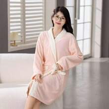 Four Seasons Uniwersalny ręcznik kąpielowy, szlafrok, spódnica kąpielowa z długim rękawem dla dorosłych, chłonny, ładny, szybkoschnący szlafrok domowy dla par, długi szlafrok