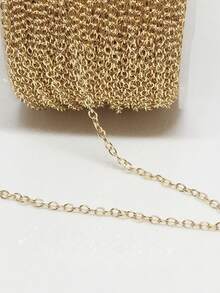 5m/1m/Pack Steel Chain Bulk, Suitable For Silver/Rose Gold O-Shape Flat Chain 1mm/1.5mm/2mm/2.5mm Necklace DIY Jewelry Supplies (Consumable) - Chain - View 4