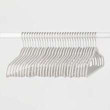 30pk Suit Flocked Hangers - White - View 5