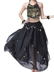 2 Pieces Dance Costume Adult Female Belly Dance Performance Costume National Stage Performance Costume Suit