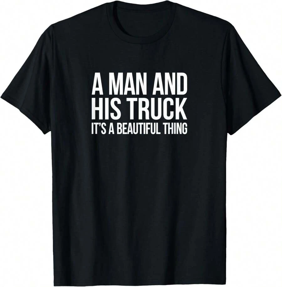 Un hombre y su camión - Es algo hermoso - Camiseta - Negro - Ver 1