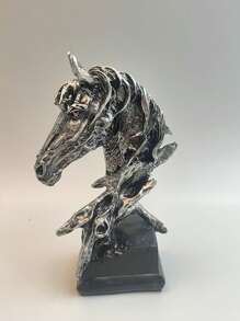 1 Stück Harz Pferdekopf Skulptur, kreative vintage Tier Themen dekorative Statue, geeignet für Heim Büro Dekoration, Wohnzimmer, Bar, Eingang, Harz Ornament, Handwerk, Büro, Garten und Geschenk, Geschenk für Pferdeliebhaber