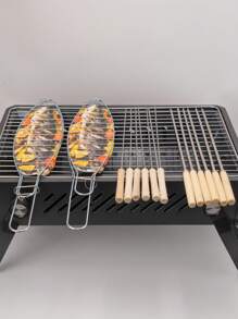 6 Stück BBQ Fischgrill-Netze, abnehmbare Grill-Netze und Fischgrill-Netze sind essentielle Artikel für Outdoor-Camping und Picknick. (Unebenheiten während des Transports sind normal.)