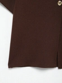 DEEKA欧美风夏季新款毕业百搭简约V领短袖针织上衣