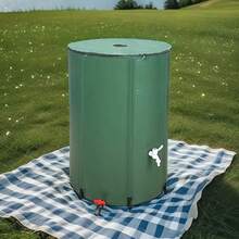 53/100/132/200 Gallon Foldable Water Tank, Portable Rainwater Collector With Faucet, Multifunctional Outdoor Water Storage, Garden Fish Pond, Lawn Care, PVC Material, Black - Green - 100 Gallons - View 3