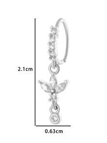 1pc Fashion Crown Pendant Zirconia Nose Ring Nose Piercing - Yellow Gold - View 5