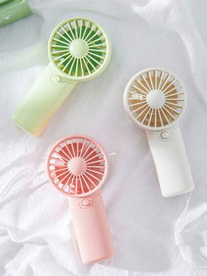 1pc Unisex Solid Color Mini Square Handheld Battery Operated Fan, Portable And Rechargeable, Suitable For Outdoor Activities, Summer, Beach, Office, School, Party And Daily Use