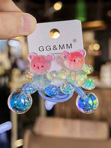 10个彩虹爱心卡通发圈，可爱彩色涤纶发绳，适合女孩，发饰，马尾辫发绳，头饰 - 如圖 - 查看 17