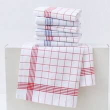 2/4/6/8 buc lavete de vase, prosoape de bucătărie în 2 culori, prosoape de bucătărie cu model grilă, prosoape de bucătărie 100% bumbac cu dungi și carouri, carouri albastre, carouri roșii, bucătărie și sufragerie, articole de bucătărie