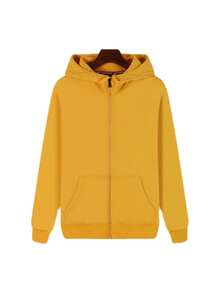 UNISEX Plain Basic Cold Thick Blouse Sweatshirt - Naranja - Ver 2