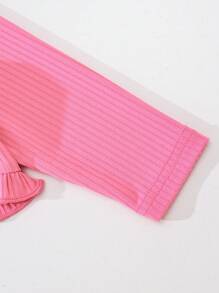 2pcs Baby Girl Cute And Elegant Bow Decor Camisole Dress With Mini Jacket Set, Rose Red