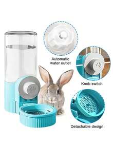 自动食物和水分配器 悬挂式耐用塑料宠物食品喂食器/饮水器 大容量重力供水流食器 无需电源 易于安装 卫生设计 防漏 可清洗 可拆卸 幼犬饲料 猫咪必需品 狗用品 狗碗 猫碗 狗用品 猫用品 狗配件 适用于中小型犬 猫 兔子 仓鼠 蓝色