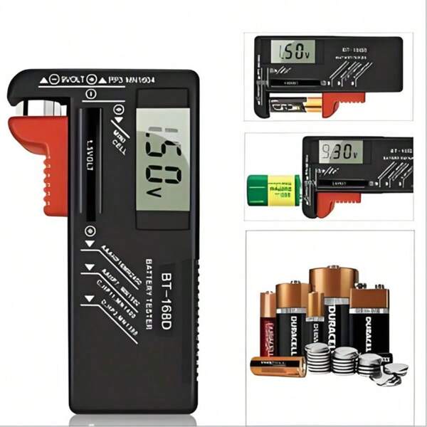 1 Stück tragbares 3-Gang Hochpräzisions-Multimeter, ABS-Gehäuse + Batterie-Kapazitäts-Tester, 1,2V-12V selbstadaptiv, Batteriezustandsmanager, geeignet für Strominspektion in Halloweenhäusern, Camping-Erste-Hilfe-Kasten, Reparatur von Elektrofahrrädern