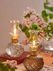 1pc Rustic Large Oil Lamp Vintage Glass Kerosene Lamp Antique Oil Lamps For Indoor Use Emergency Lighting Hurricane Lamp Chamber (Does Not Contain Liquid) Vintage Home Decor Garden Decor Lamp Shade