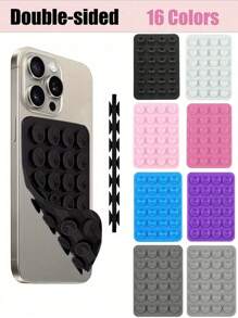 5 pièces, support de téléphone à ventouse en silicone double face, support de carte de ventouse amélioré, support de téléphone à ventouse carré à simple face, support de boîtier de téléphone adhésif, accessoires de téléphone en silicone compatibles avec et Android, support de téléphone mains libres et jouet antistress, support de téléphone de douche, vidéo vibrante et selfie, étui de chargeur universel à ventouse en silicone
