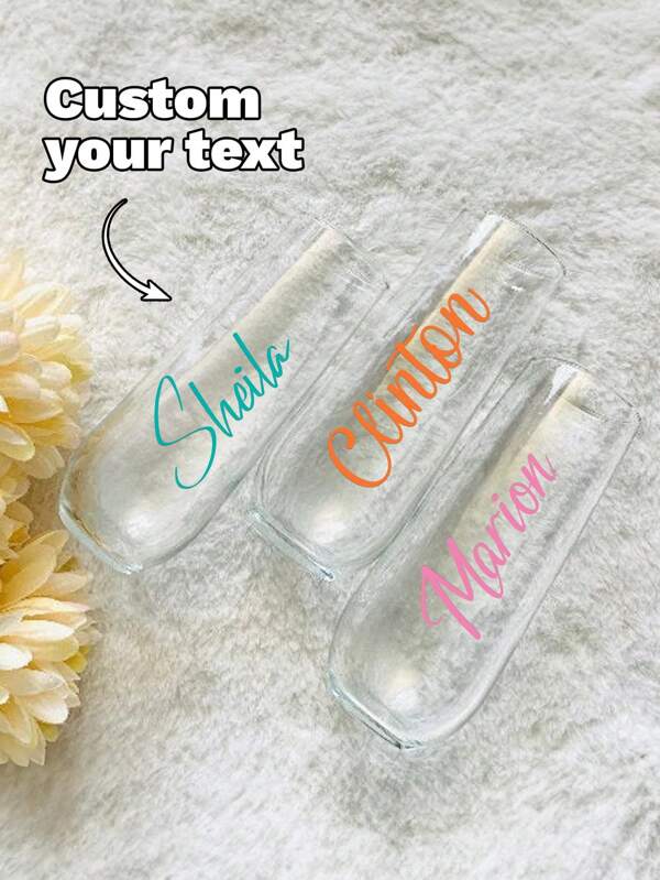 Personalized Name Tags - For Water Bottles, Wedding Supplies, Wine Glasses, Bridesmaids' Names, Custom Die-Cut Tags, Custom Clear Identification Tags, Personalized Custom Stickers School Supplies,Back To School