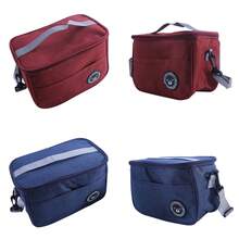 1 件均码/大号黑色大容量负离子牛津布午餐袋，带手柄和肩带，铝箔隔热便当盒 - 黑色 - 查看 10