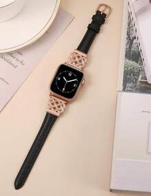 Smart Watch Strap - Black/Rose Pink - View 4