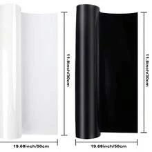 2pcs Black & White Heat Transfer Vinyl Rolls, 12" X 19.6", Easy Cut & Iron-On Heat Transfer Vinyl For T-Shirts And Crafts - Multicolor - View 4