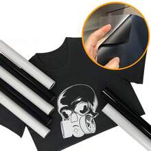 2pcs Black & White Heat Transfer Vinyl Rolls, 12" X 19.6", Easy Cut & Iron-On Heat Transfer Vinyl For T-Shirts And Crafts - Multicolor - View 3