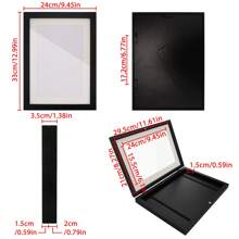 A4 Front Opening Photo Frame Art Drawing Painting Craft Artwork Display Portrait Storage Table Stand Wall Hung Horizontal Vertical Wood Black White Home Office Decor