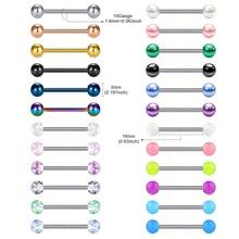 24Pcs Color Balls Multi Style Balls Tongue Rings Nipple Rings Stainless Steel 14G Straight Barbells Piercing Jewelry 12mm, 14mm, 16mm, 18mm - Silver - View 7