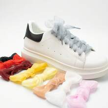 1 对雪纺鞋带，彩色扁平丝绸鞋带