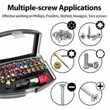 32pcs Compact Screwdriver Bit Set, Includes Hex, Flat, Pentalobe, And Star Bits - Durable Stainless Steel, Color Coded For Easy Identification, With Electric Screwdriver Adapter, Short Bits, And Storage Case