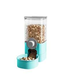 自动食物和水分配器 悬挂式耐用塑料宠物食品喂食器/饮水器 大容量重力供水流食器 无需电源 易于安装 卫生设计 防漏 可清洗 可拆卸 幼犬饲料 猫咪必需品 狗用品 狗碗 猫碗 狗用品 猫用品 狗配件 适用于中小型犬 猫 兔子 仓鼠 蓝色