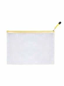 10/20pcs A4 Mesh Zipper Bags, PVC Mesh Zipper Pouches, Waterproof Plastic Mesh Zipper Envelopes, File Folders, Multi-Purpose Mesh Organizer Bags, Transparent Document Storage Bags Back To School