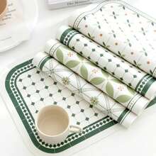 3pcs Cartoon PU Placemats, Cute Dining Table Placemats, Easy To Clean Non-Slip Placemats, Wipeable, Waterproof And Stain-Proof, Washable Placemats, Suitable For Dining Tables, Kitchens, Holiday Parties, Halloween Decorations, Christmas Home Decorations, Scene Decorations
