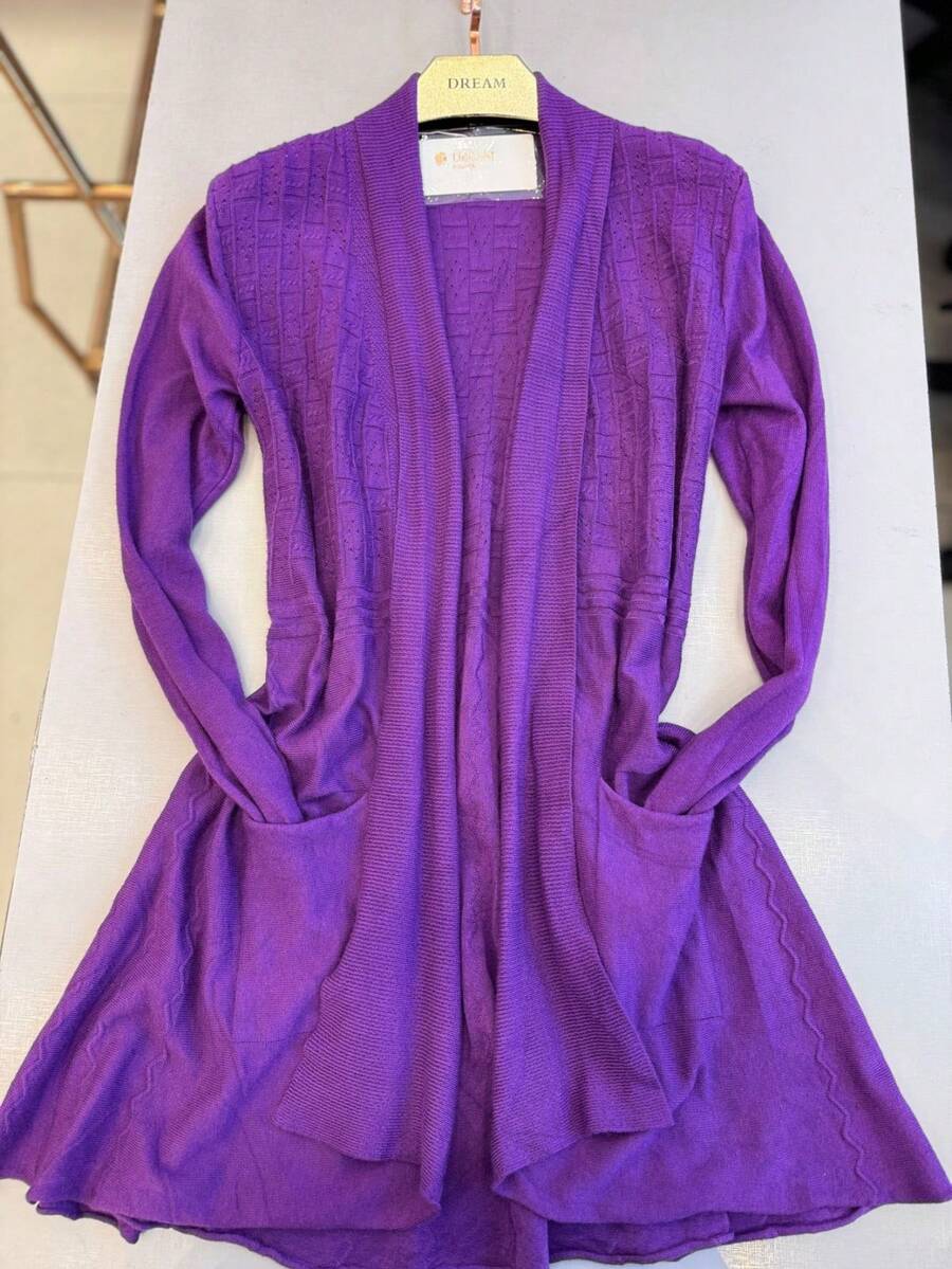 SUNNY FASHION Women's Cardigan With Details - Purple - View 1