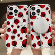 Ladybug Mobile Phone Case, Designed With Quirky Eyes And Playful Antennae, Suitable For IPhone 16, 15, 14, 13, 12 And 11 Pro Models, Made Of TPU Material, And Provides Shockproof Protection. Perfect For Family, Friends, Children, Birthdays, Spring, Holidays, Boyfriends, Girlfriends, And Valentine's Day Gifts. - 無色 - 查看 1