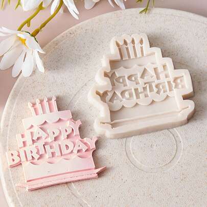 INS字母“生日快乐”蛋糕蜡烛装饰巧克力慕斯字母模具 翻糖糖膏硅胶模具