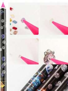 Cristal Strass Decoração de Unhas Conjunto de Tamanhos Mistos Pedras Planas Claras e AB Inferiores, Gemas de Diamante DIY Ferramenta de Arte de Unhas Caneta Pontilhadora, Pinça, Suprimentos para Unhas