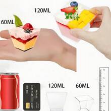 10/50/100 Pieces 2/4/5 Ounces (60/120/150ML) Capacity Mini Plastic Dessert Cups, Ice Cream Cups, Small Transparent Banana Pudding Cups, Used As Appetizers, Tasting Bowls For Birthdays, Weddings, And Parties, Christmas Gifts