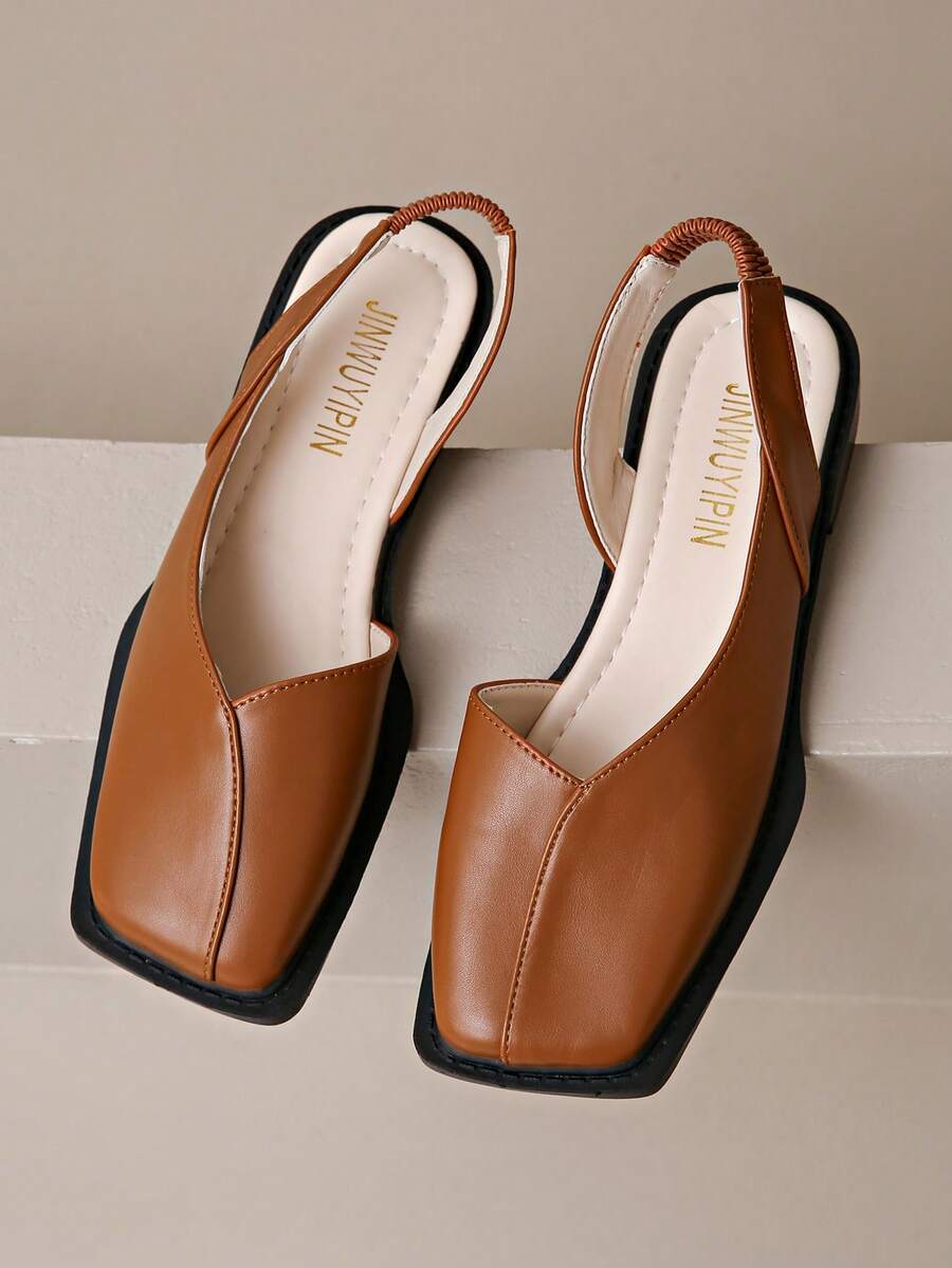 Women Flat With Shoes 2025 Designer Luxury Buckle Fashion Ladies Flats Shoes Slingback Pointed Toe Casual Female Sandals Mules - Brown - View 1