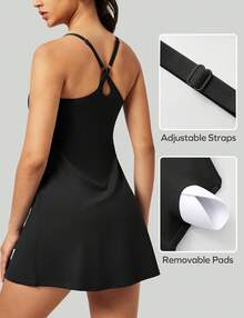 JIANGTAO-In Shorts And Bra, Adjustable Straps & Pockets - Mauve - View 7