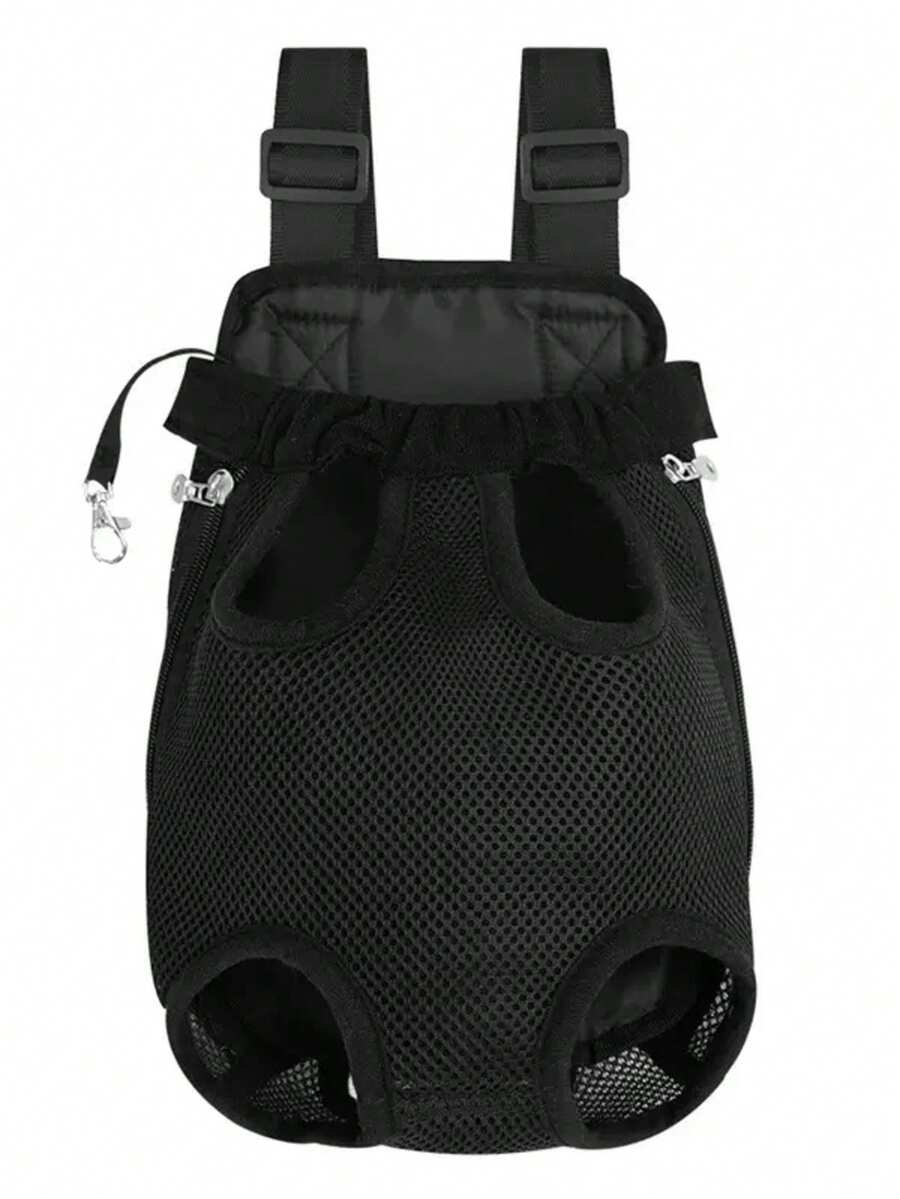 1 Pc Legs Out Front Pet Dog Carrier, Front Facing Chest Backpack - Breathable Pet Cat Puppy Sling Bag For Small Animals, Hands-Free Carrier For Hiking, Travel, Walking.Please Select The Appropriate Size Based On Your Needs. - Black - View 1