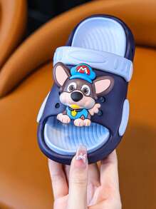 Zapatillas para niños, sandalias antideslizantes con diseño lindo de cachorrito para niños para usar dentro de la casa o en la ducha para niños pequeños