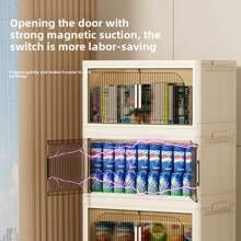 40cm Wide Pp Multi-Layer Detachable Folding Storage Cabinets, Bedroom Clothes Storage Cabinets, Children's Snacks Storage Cabinets, Kitchen Tableware Storage Cabinets Dust-Proof And Clean Storage.