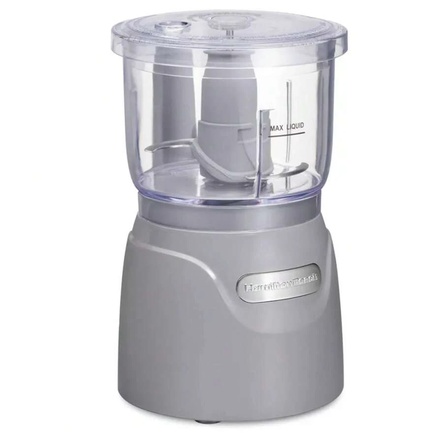 Beach 3-Cup Stack & Press Food Chopper - Gray - 72740: Compact Vegetable Processor, Dishwasher-Safe Parts - 1 - View 1