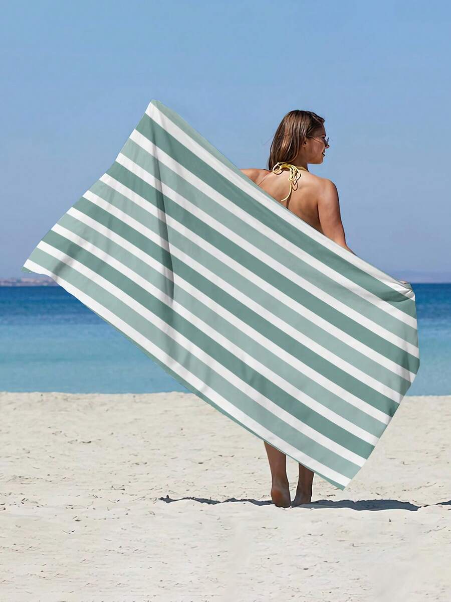 1pc,Quick-Dry Absorbent Towel Set - Suitable For Camping, Spa, Beach Ultra Soft, Durable And Easy To Clean (Perfect For Mexican Beach! - Green - View 1