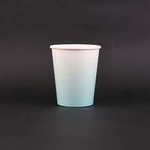 10pcs/20pcs/40pcs/Set,Light Blue Paper Cup 9 Oz Gradient Disposable Mug Blue White Drinking Cup For Lucky Duck Wedding Newborn Gifts Party Supplies - Light Blue - View 7
